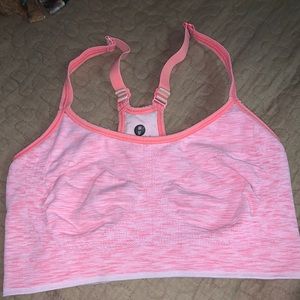 Pink sports bra